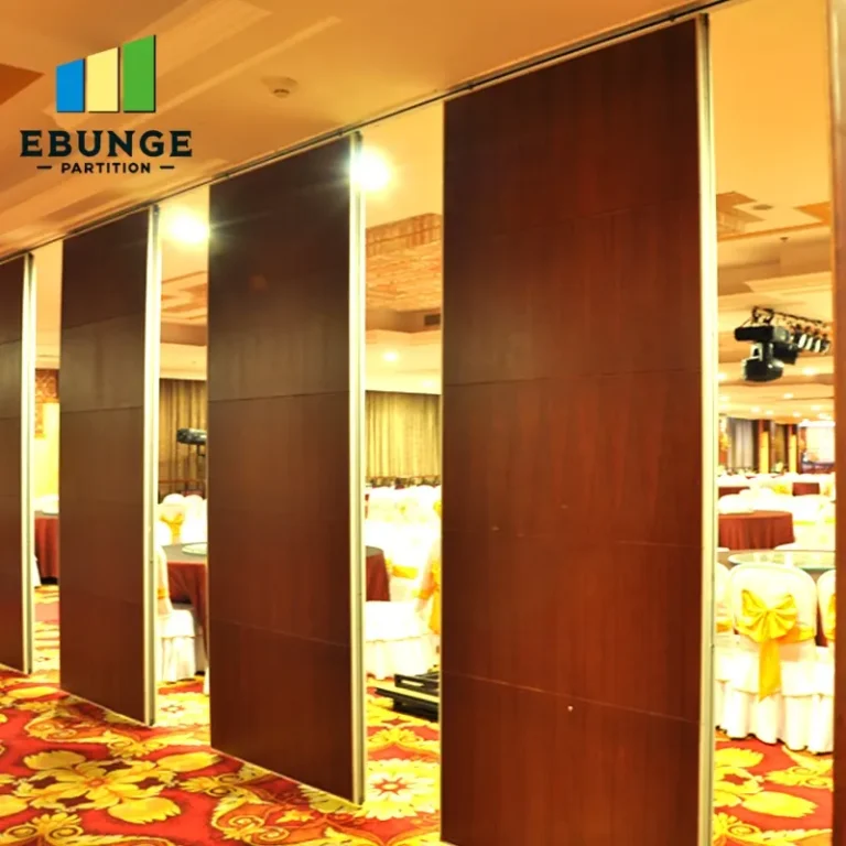 operable walls in a community center with acoustic panels