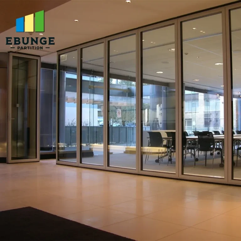 soundproof partition wall with door in a modern exhibition hall