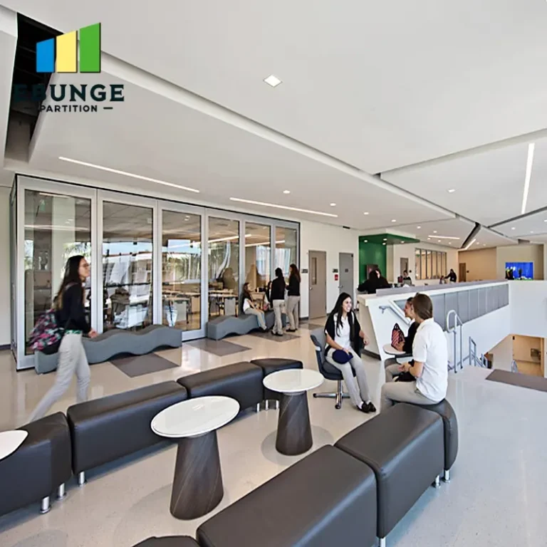 acoustic partition wall panel stacking in a hospital consultation room