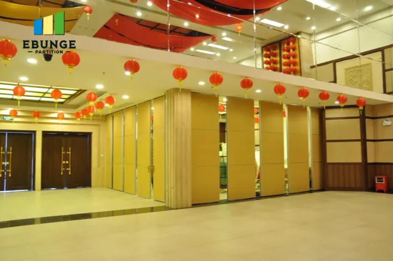of a training center with a movable partition wall in closed position