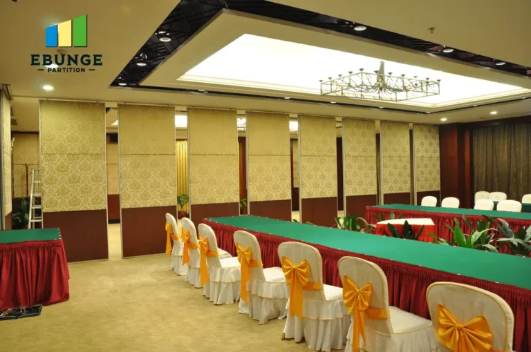 sliding folding partition movable walls commercial project example