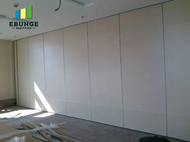 modern training center with movable partition walls in open and closed configurations
