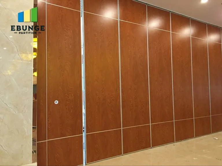 folding partition wall with door panel stacking layout