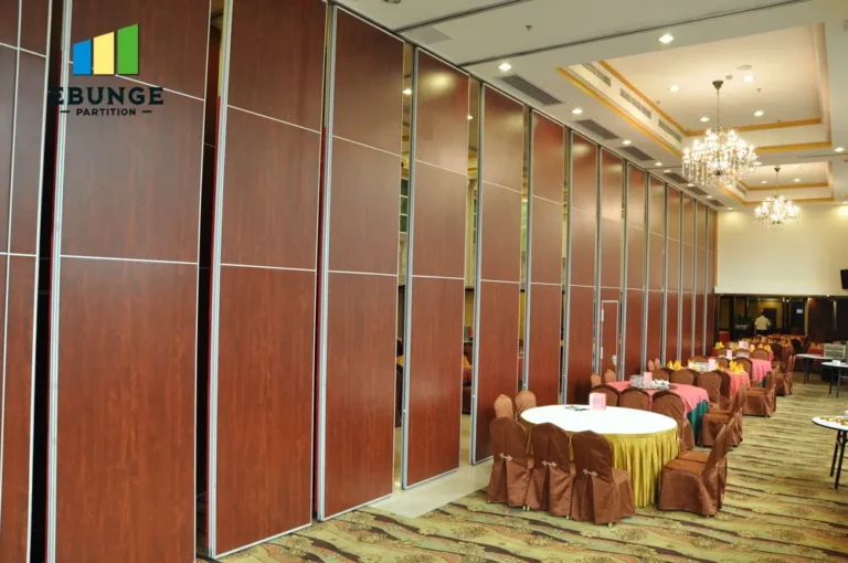 of a sliding wall system fully opened to create a large space