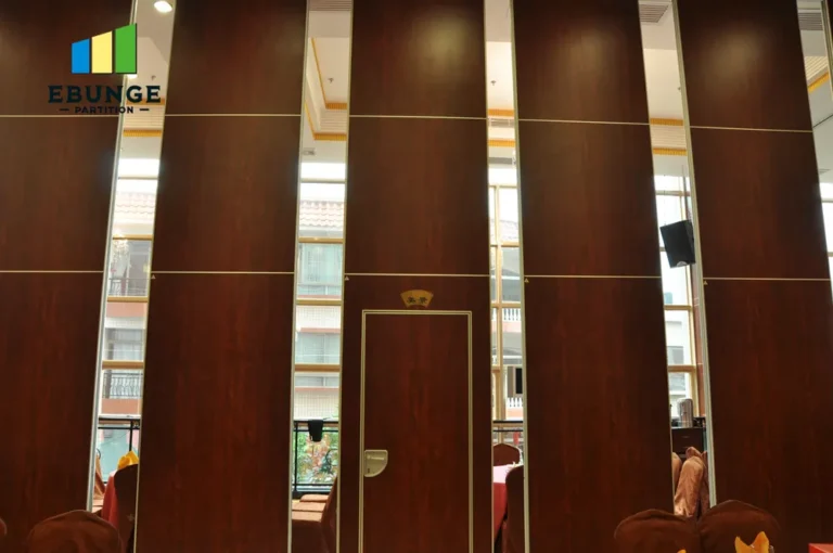 exhibition folding partition panel stacking commercial project example