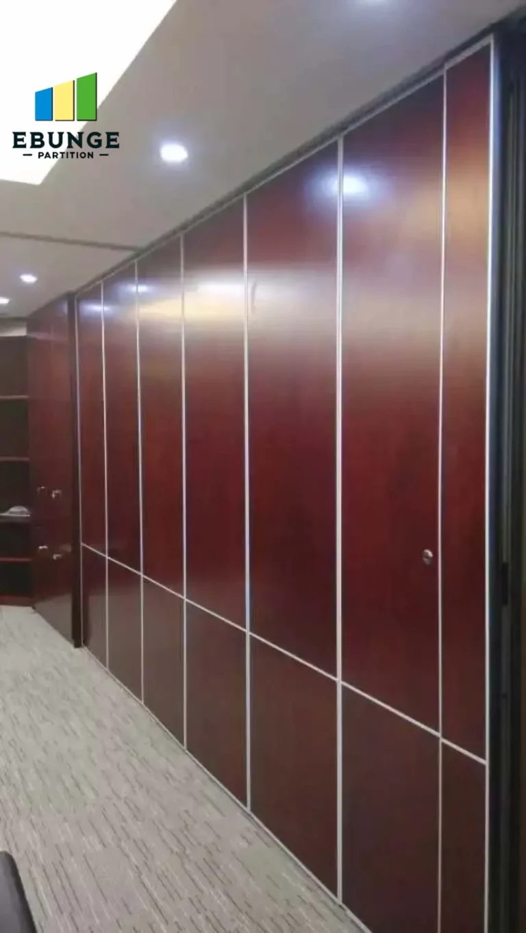 movable partition ceiling support system in office meeting room