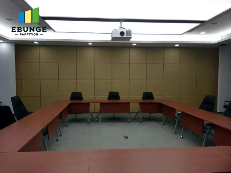 of various finish options for folding partitions