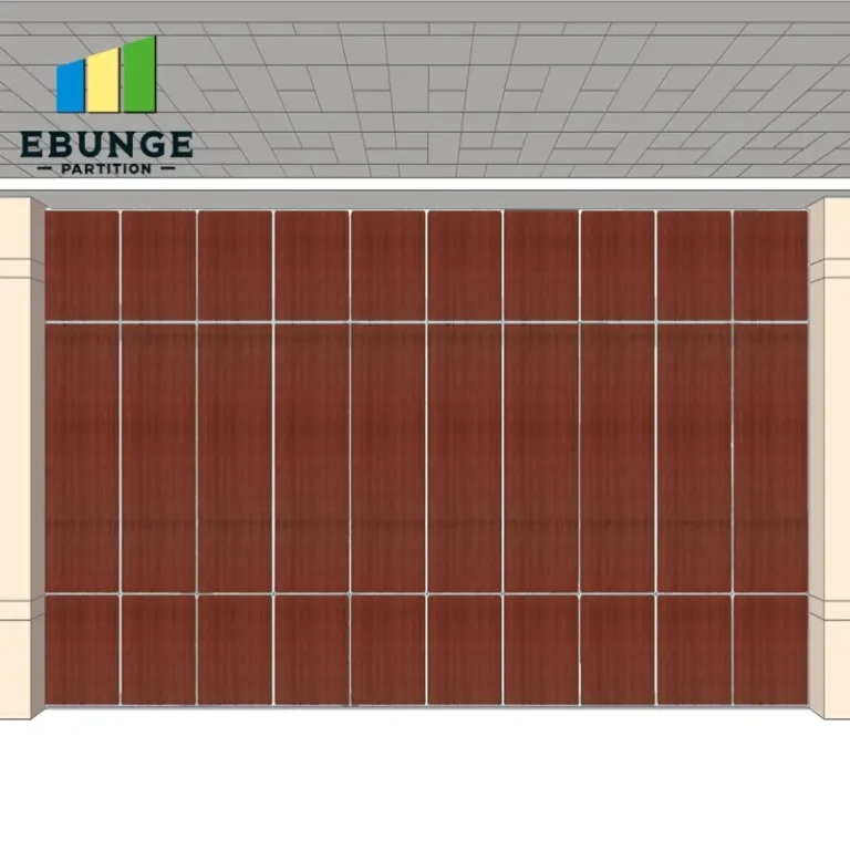 movable partition wall in a modern training center with acoustic panels