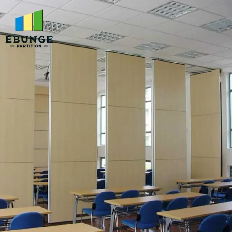 sliding partition wall with door in a modern conference room