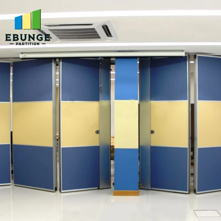 movable partition stacking layout top hung track system