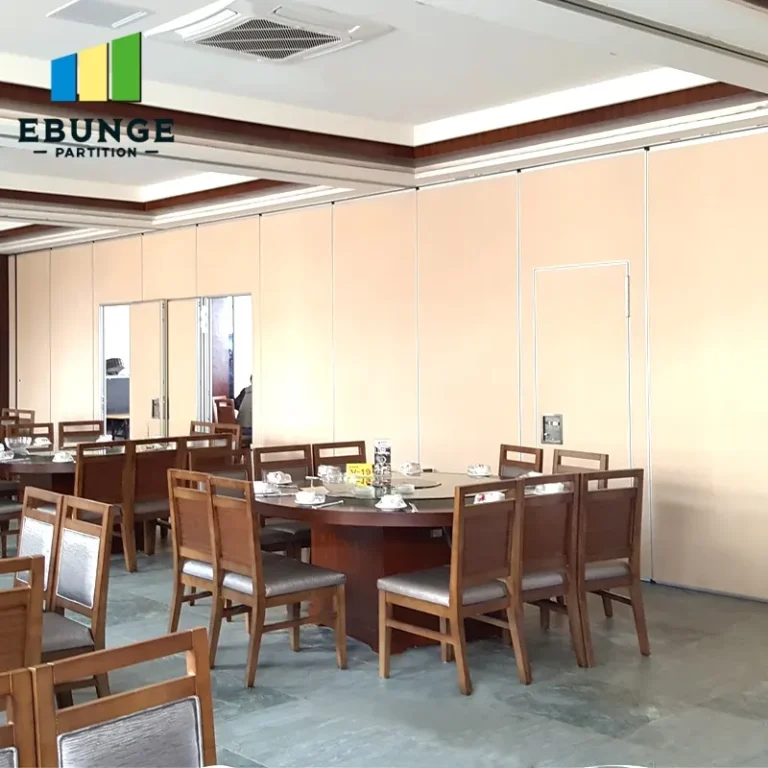 training center with movable partition walls in use