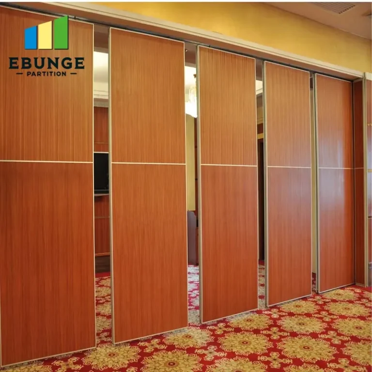 of movable wall partitions in an exhibition hall setting