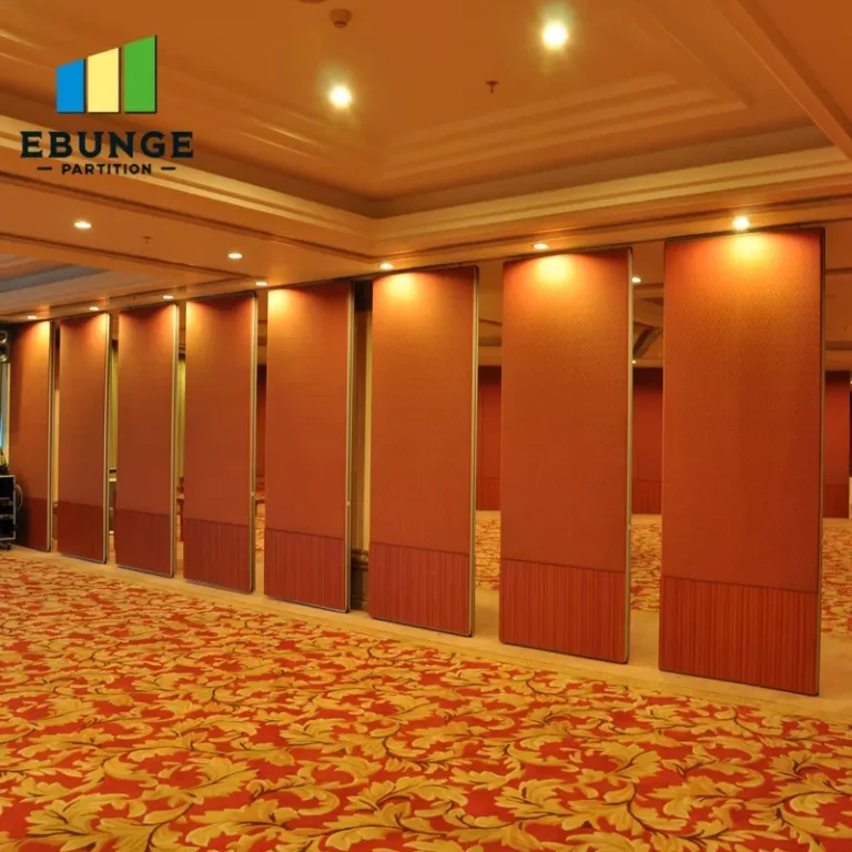 training center with folding wall system in open position