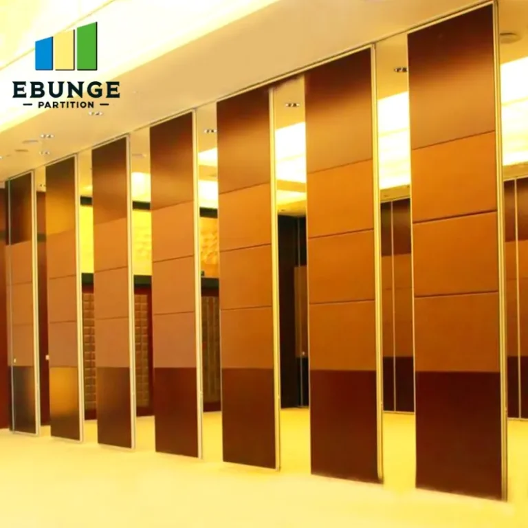 sliding partitions dividing a hotel ballroom into flexible event spaces