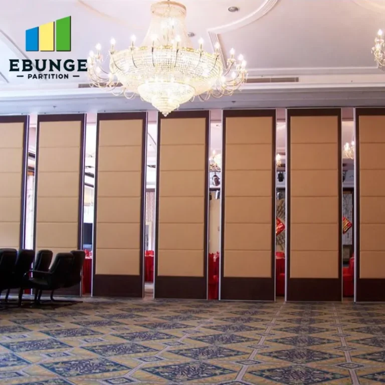 sliding folding wall in an exhibition hall creating flexible spaces