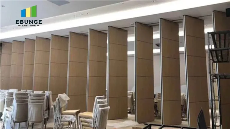 close-up of movable partition wall drawing with dimensions