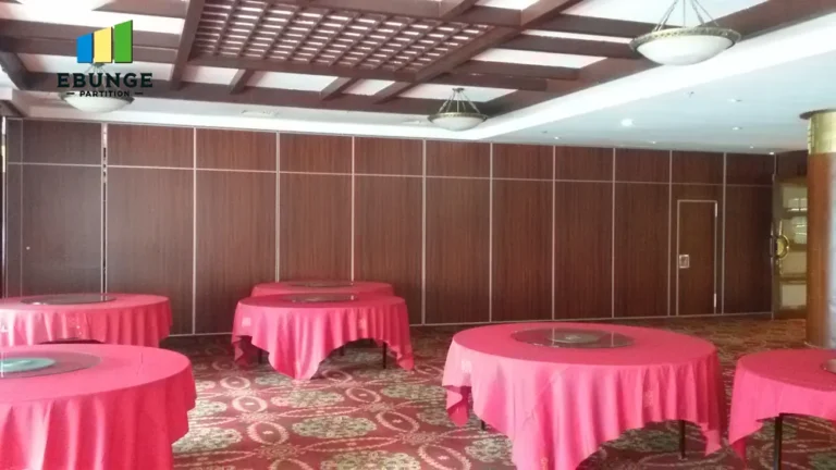 of a training center with movable partition wall in open position
