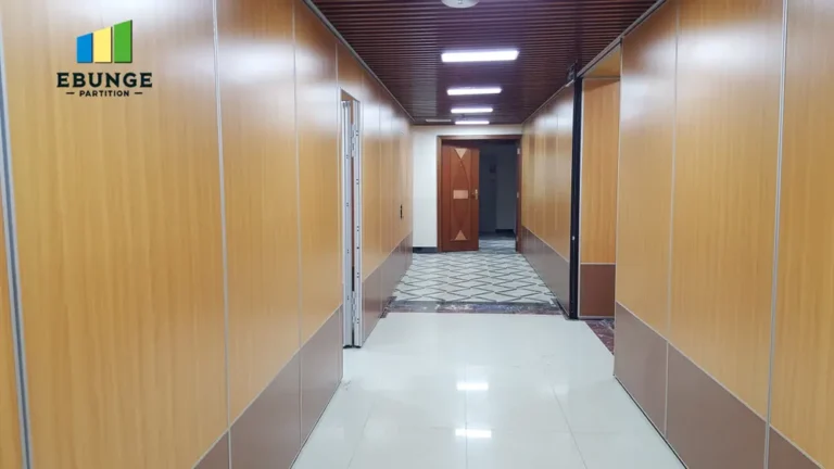 movable partition wall panel stacking for conference room project