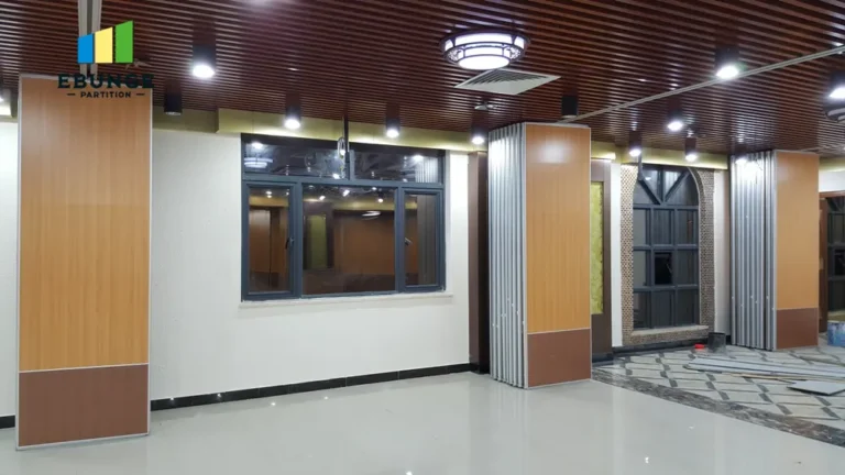 school hall with movable walls in open and divided configurations