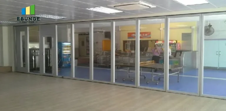 commercial movable partition wall panel stacking layout