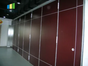 movable partition system in a modern school hall dividing space