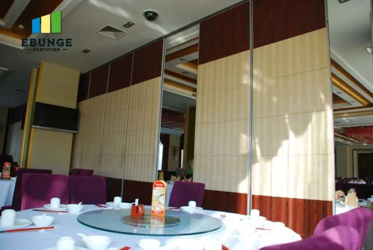 training center with movable partition walls in open position