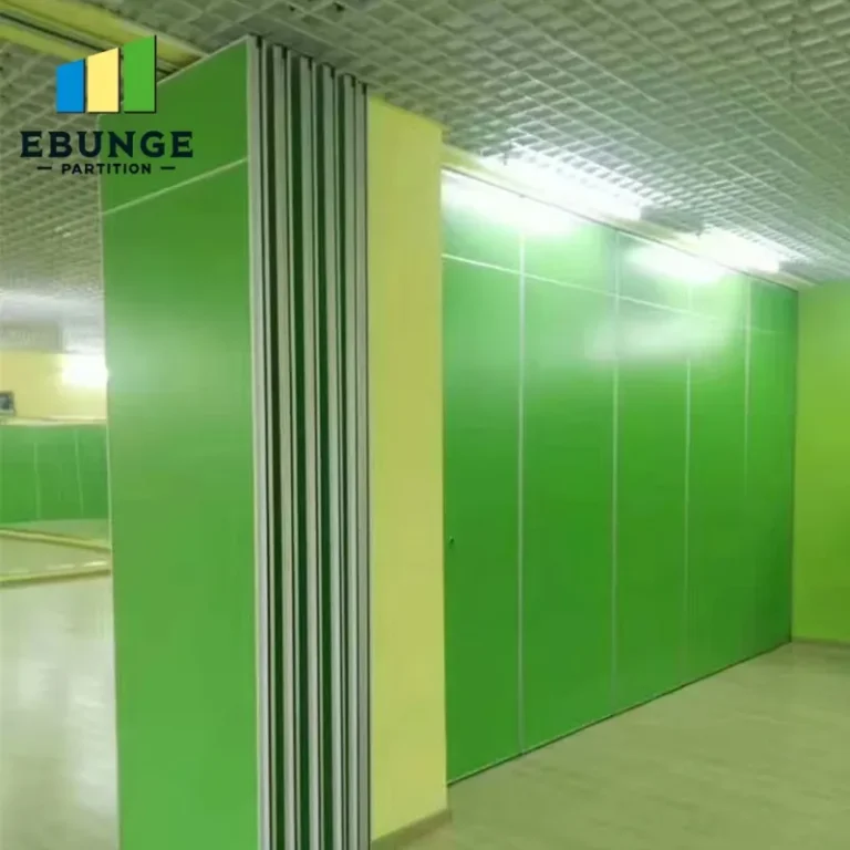 hotel meeting room with sliding partitions being inspected