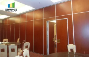 movable partition finishes in a school hall with various surface options
