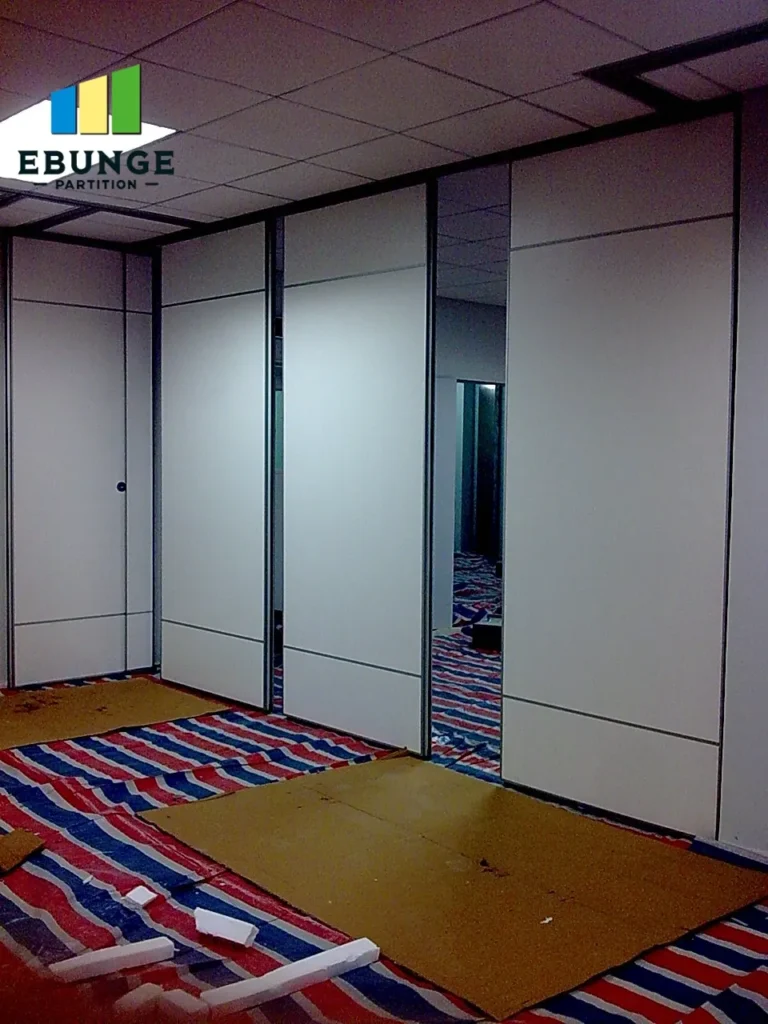 movable walls for classrooms in a school hall