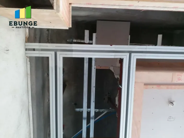 folding partition wall with door panel stacking layout