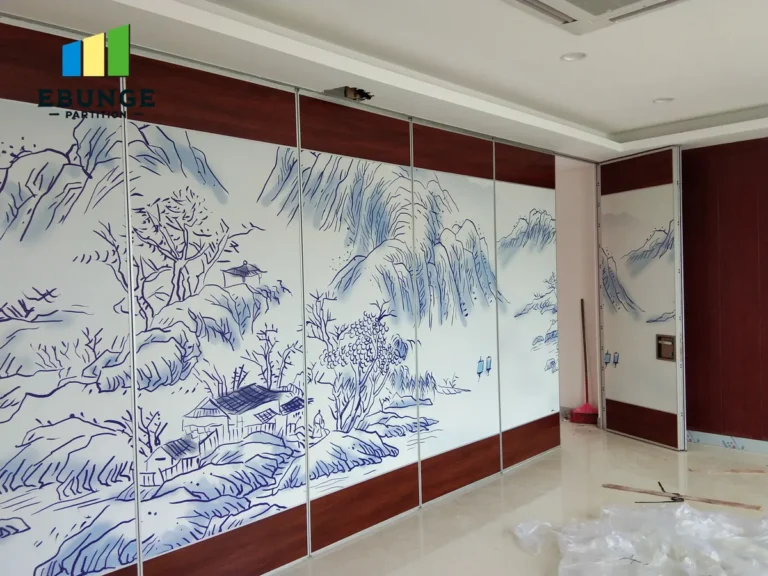 movable wall finishes for commercial interiors in a restaurant private room