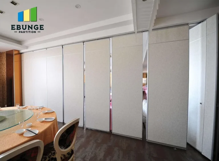 school hall with movable partition wall in open position