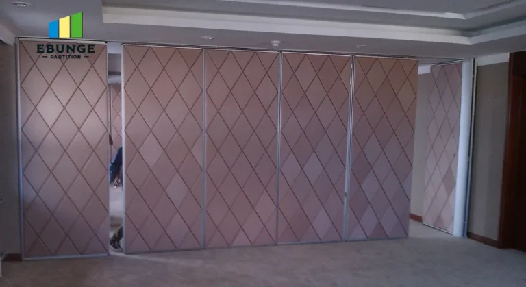 movable partition walls in a modern hotel lobby in india