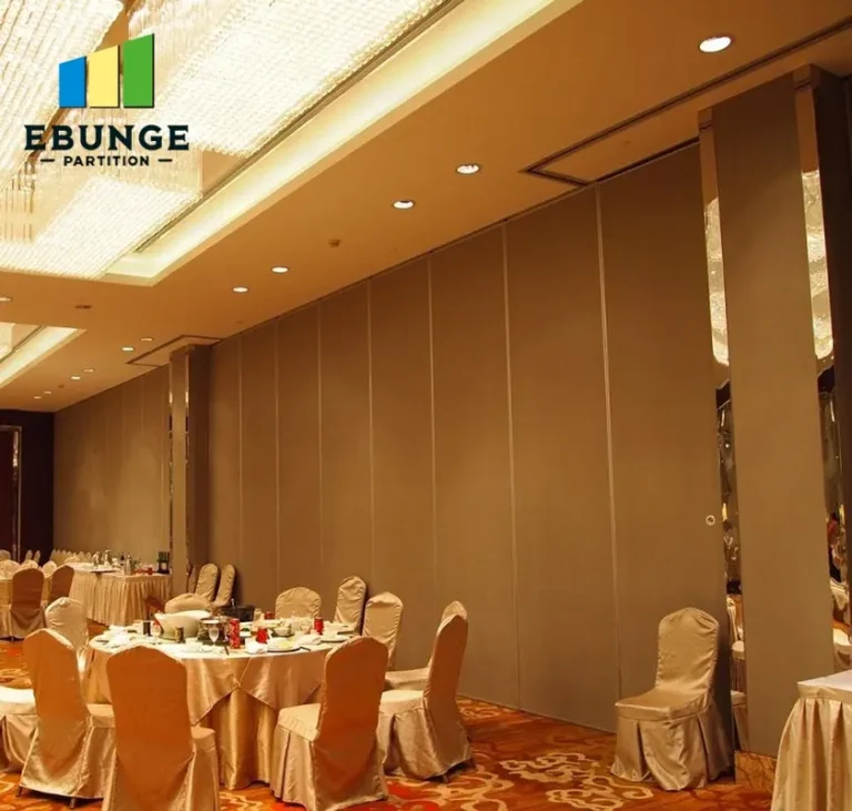 top hung partition track installation close-up