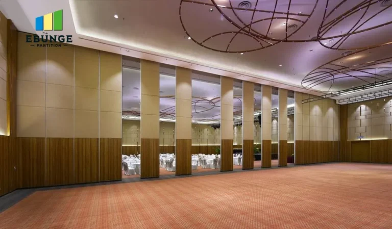 acoustic top hung partition panels in various finishes