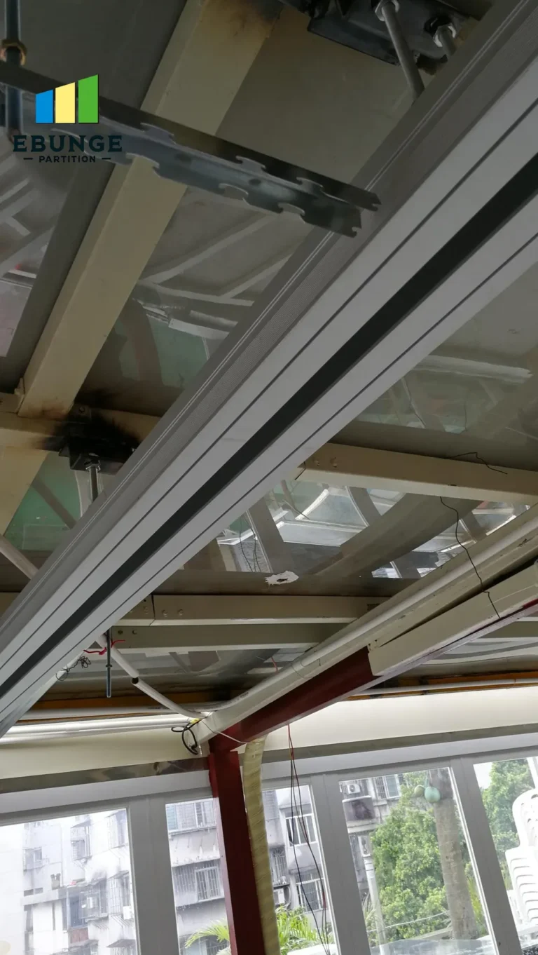 movable partition ceiling support panel stacking layout