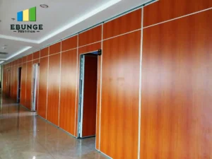 sliding folding partitions in an office meeting room