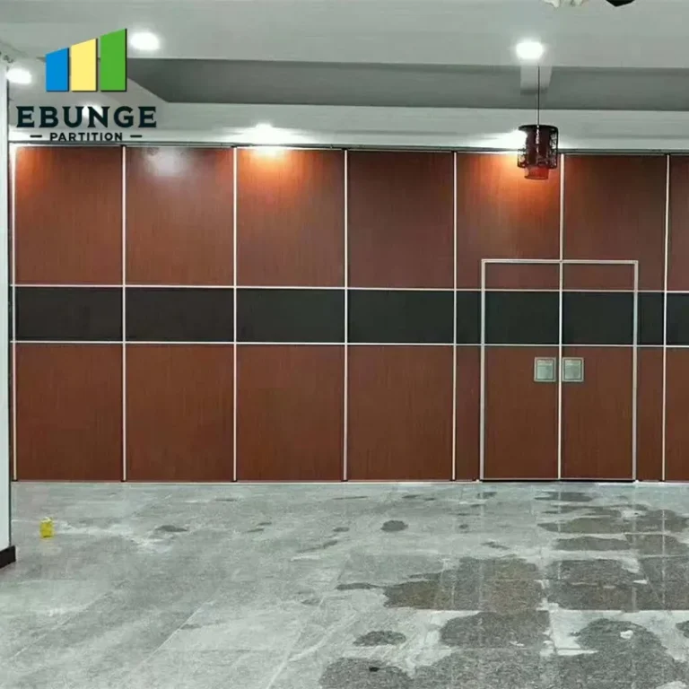 movable partition ceiling support track installation in office meeting room