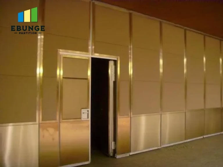 of a sliding wall system dividing a hotel restaurant into private rooms