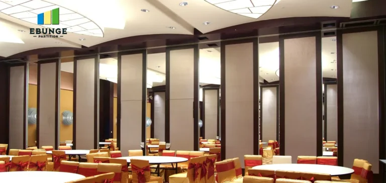 folding partition room divider in a modern training center