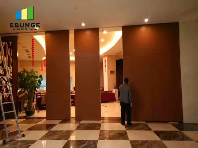 movable partition panel stacking top hung track system