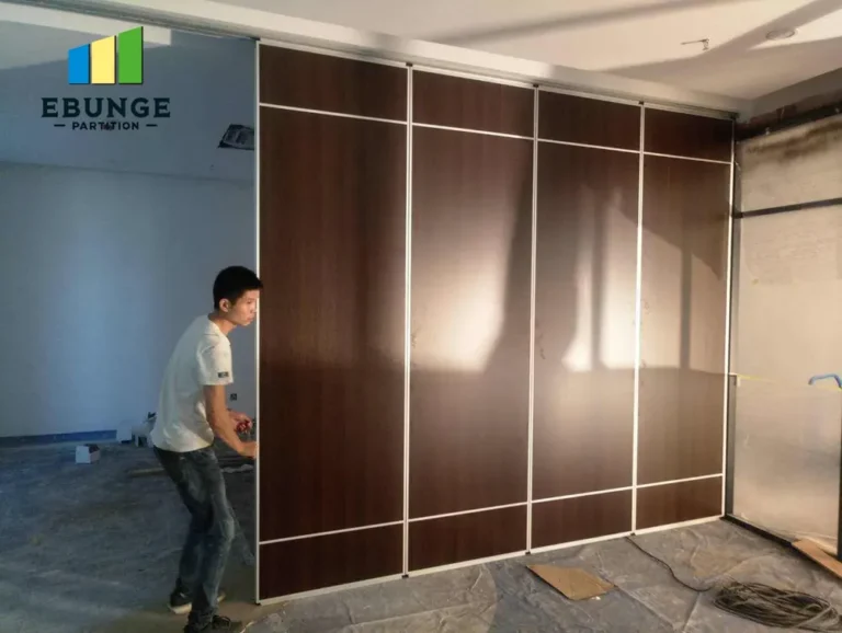 training center folding partition supplier panel stacking layout