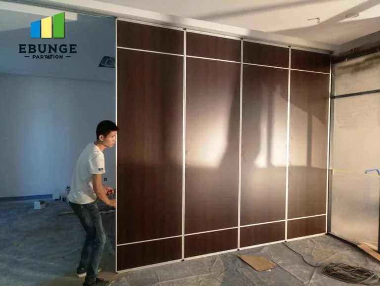 folding partition walls commercial in a modern office meeting room