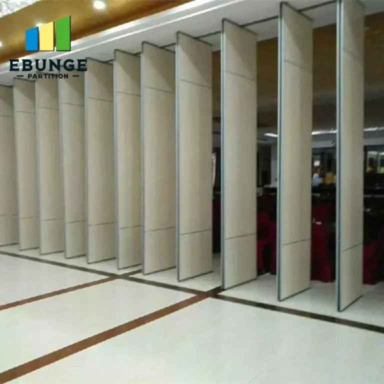 movable partition stacking layout options in training center