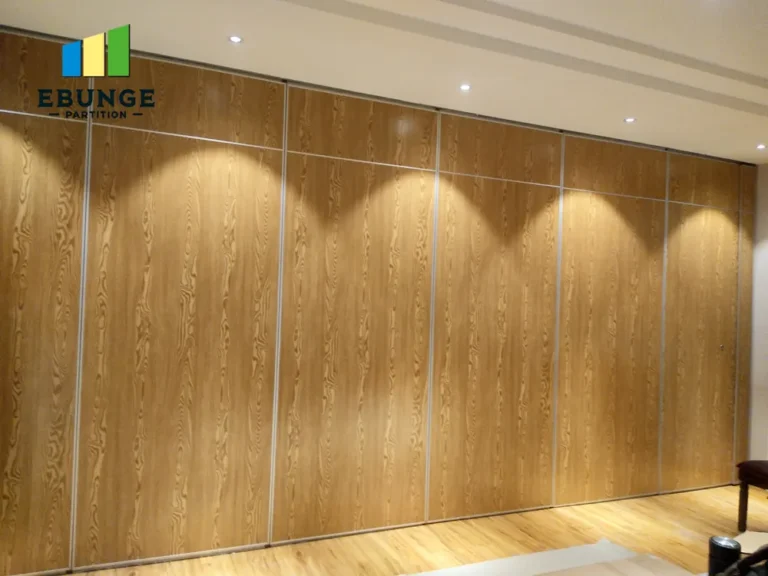 exhibition hall layout before and after using sliding folding wall