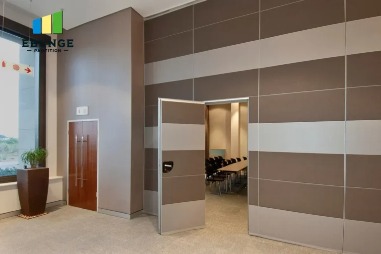 folding partition room divider in modern office meeting room