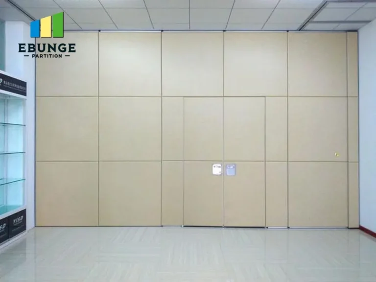 comparison of movable partition finishes in a school hall setting