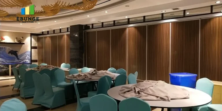 training center folding partition cost panel stacking layout