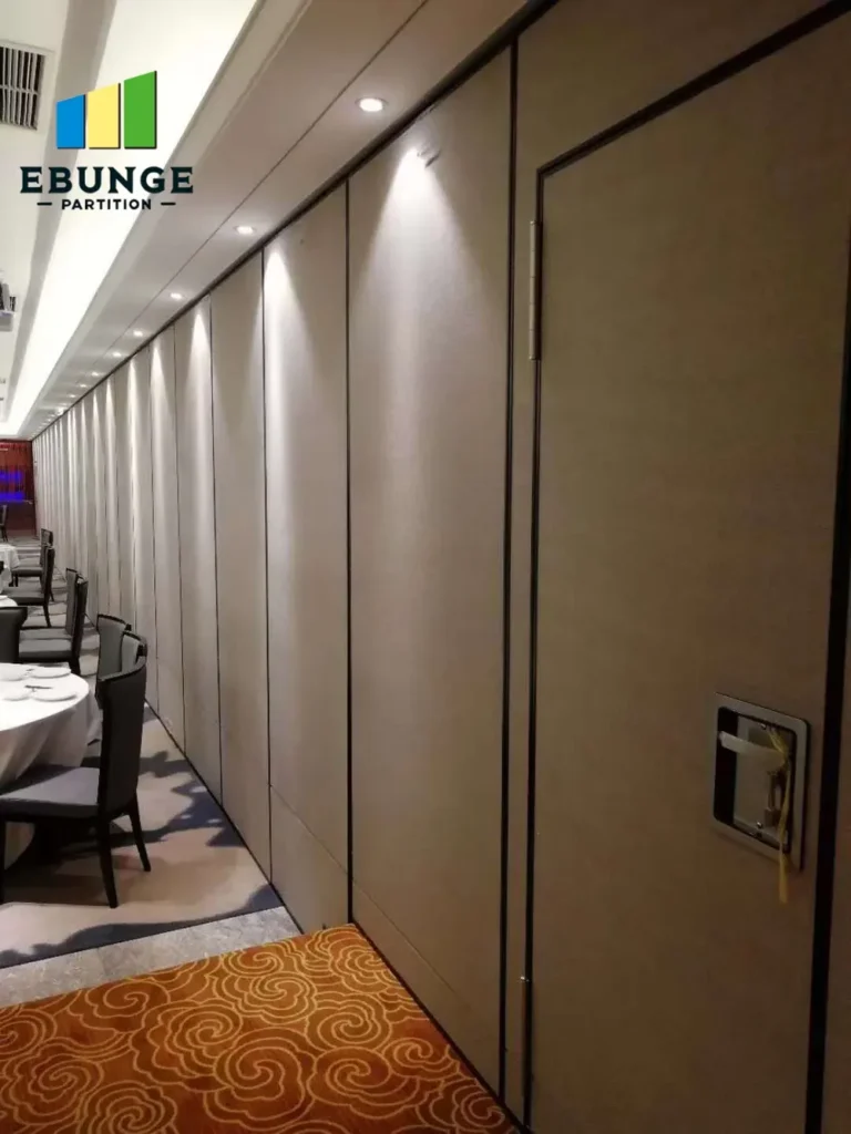 folding partition wall with door for conference room project
