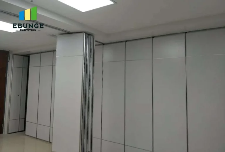 office movable partition in meeting room with acoustic panels
